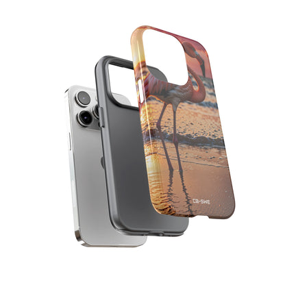 Sunset Flamingo Stand - iPhone Case