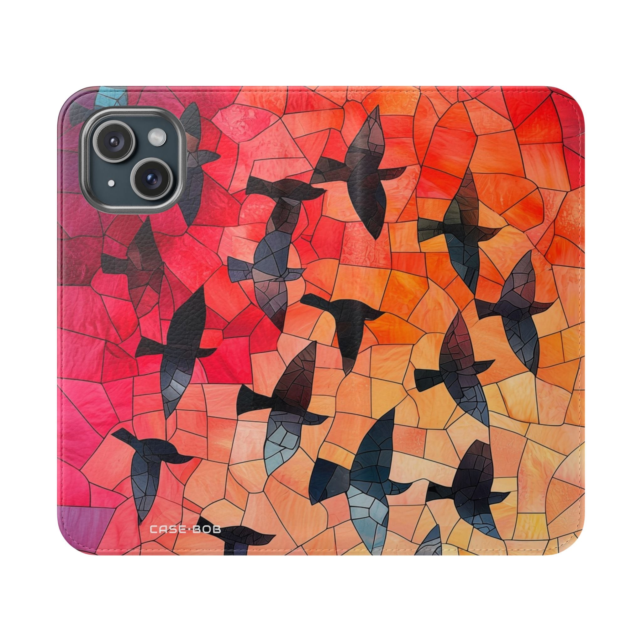 Stained Glass Birds - iPhone 15 Case - Wallet
