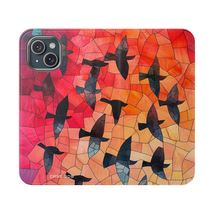 Stained Glass Birds - iPhone 15 Case - Wallet