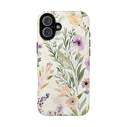 Soft Green Lavender Floral Pattern - Tough + MagSafe® iPhone 16 Phone Case