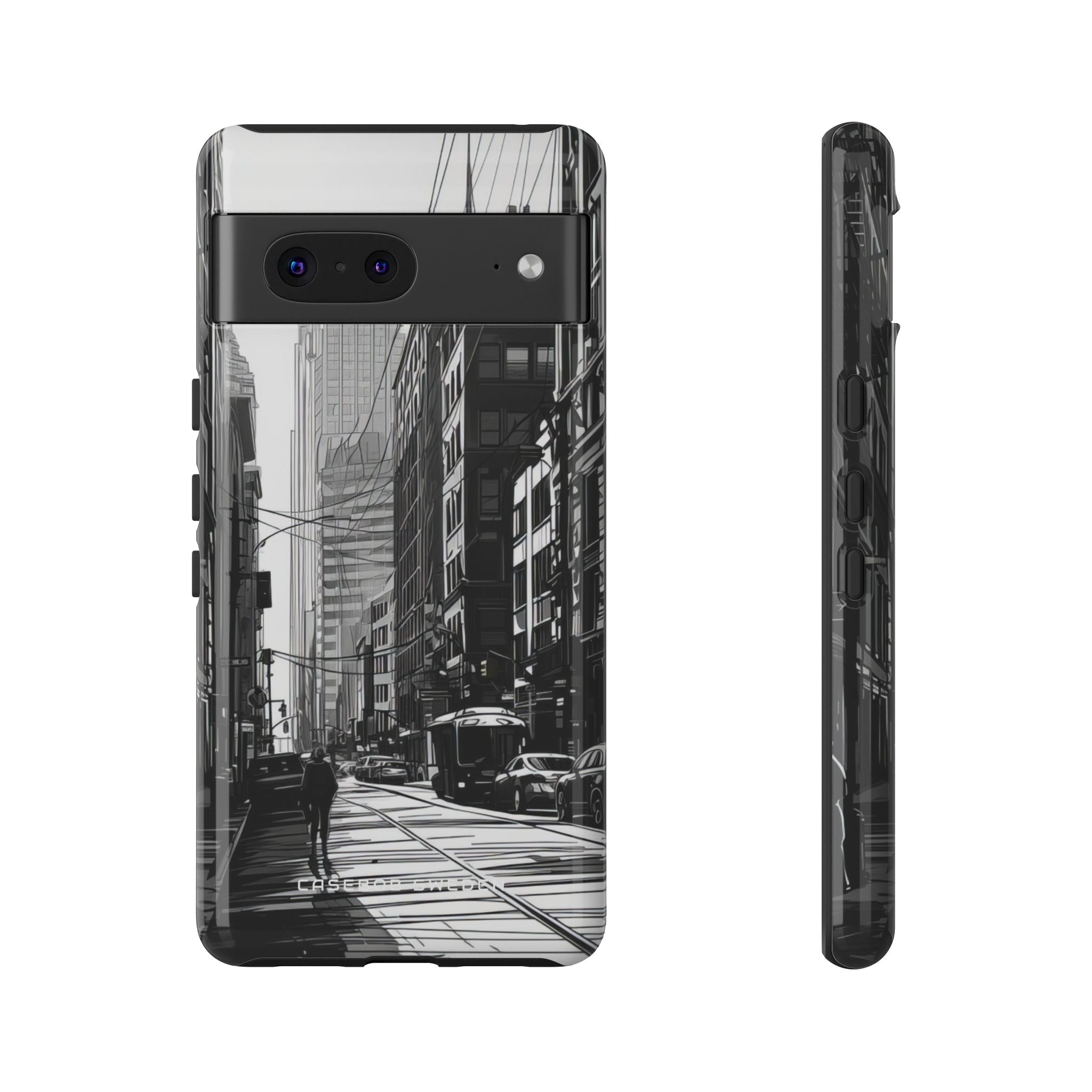 Urban Cityscape Line Perspective Google Pixel 7 - Tough Phone Case