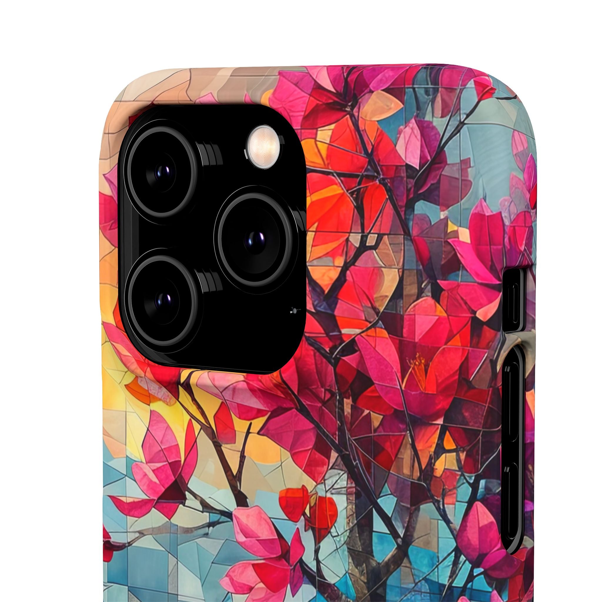 Vibrant Geometric Tree Landscape iPhone 14 - Slim Phone Case