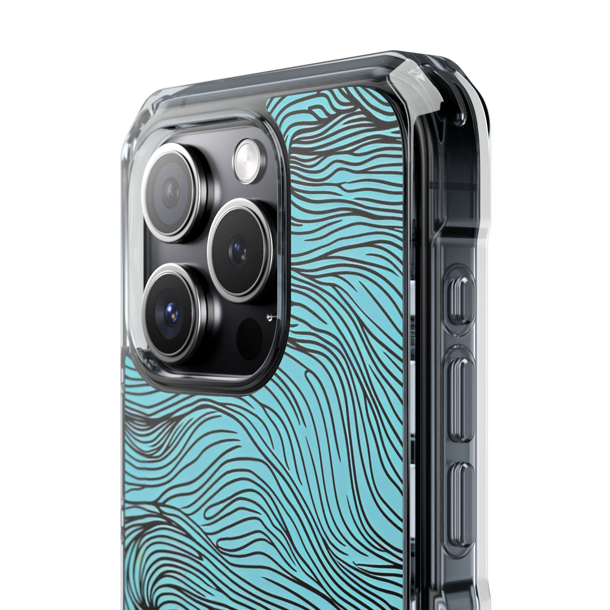 Wavy Serenity - Phone Case for iPhone (Clear Impact - Magnetic)