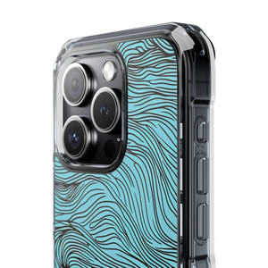 Wavy Serenity - Phone Case for iPhone (Clear Impact - Magnetic)