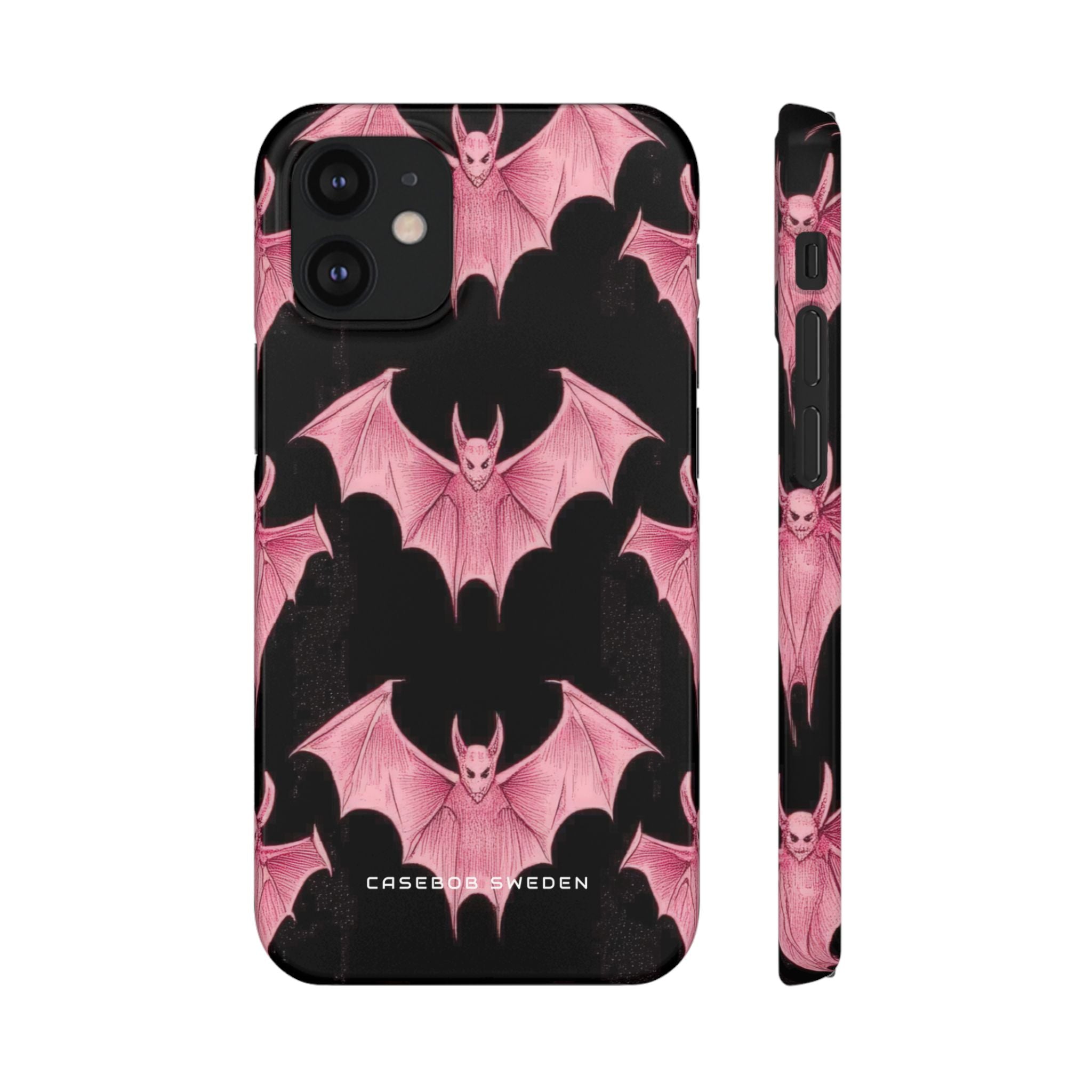 Gothic Pink Bats Aflame iPhone 12 - Schlanke Handyhülle