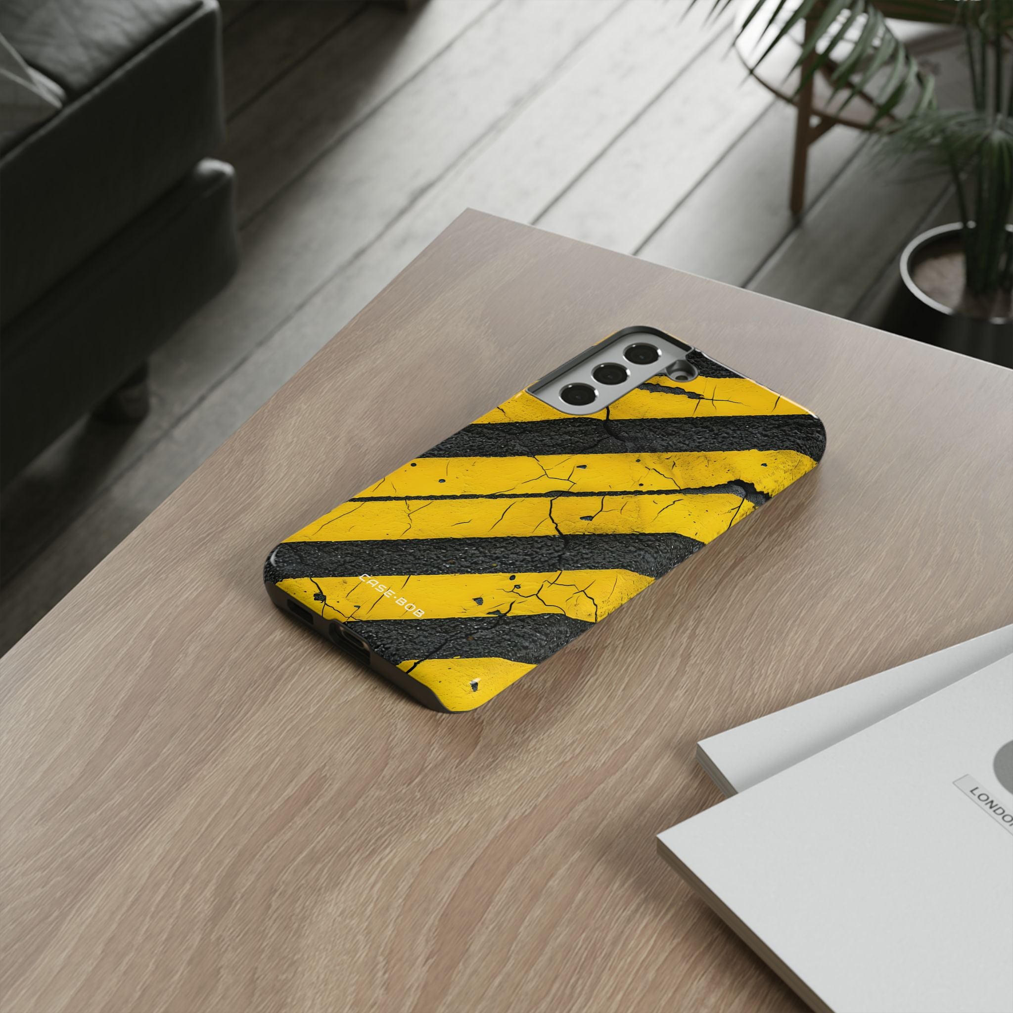 Yellow Stripe Distress Samsung S22 Plus Case - Tough