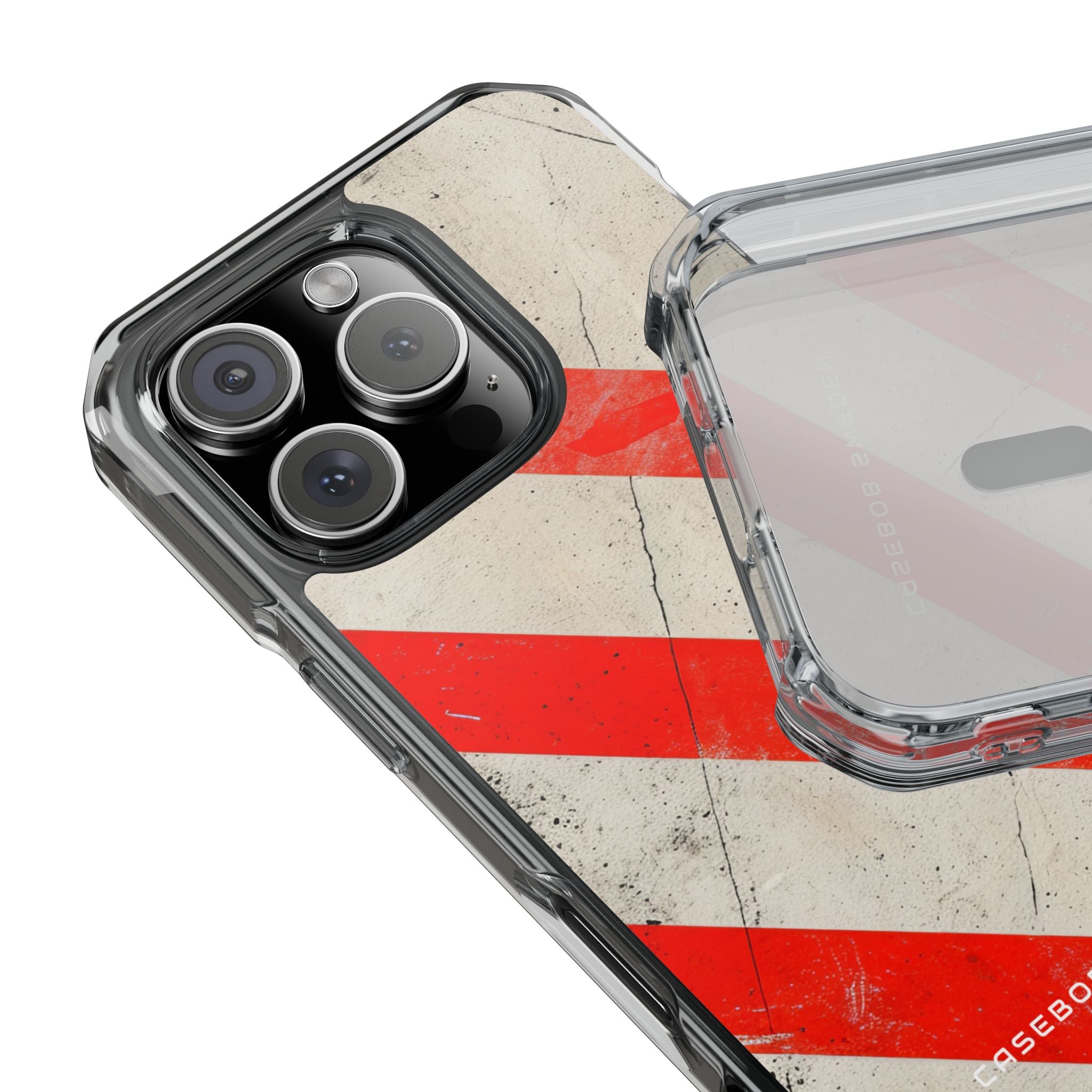 Striker Crimson Stripes iPhone 16 - Clear Impact Phone Case