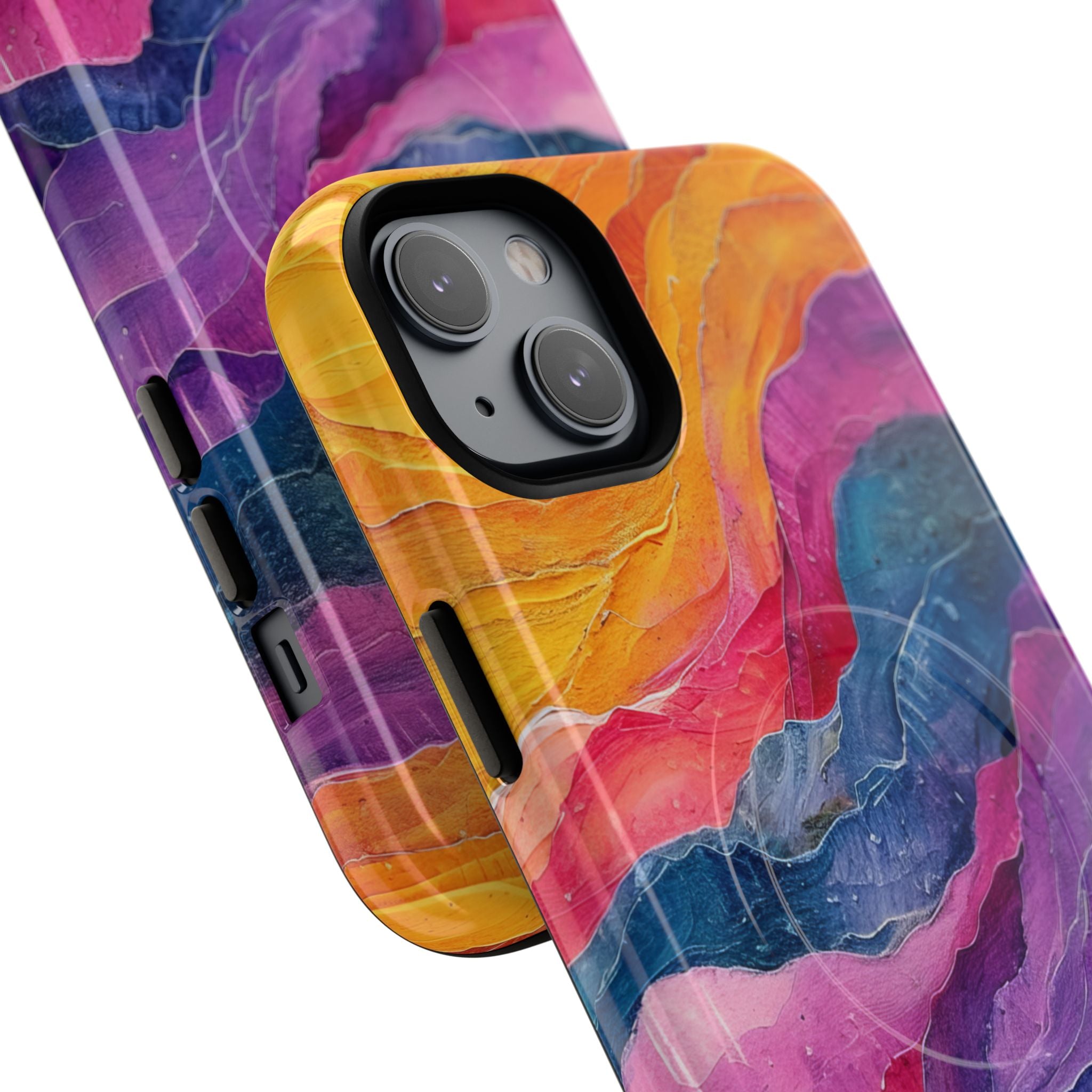 Vibrant Abstract Waves - Tough + MagSafe® iPhone 14 Phone Case