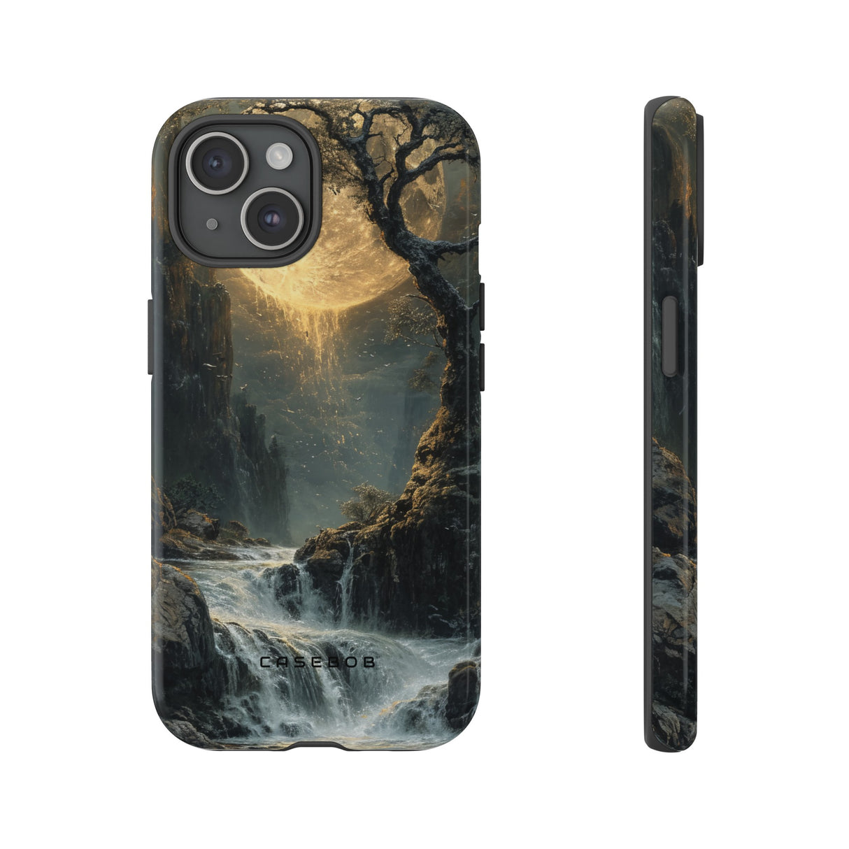 Moonlit Waterfall Silence - Protective Phone Case