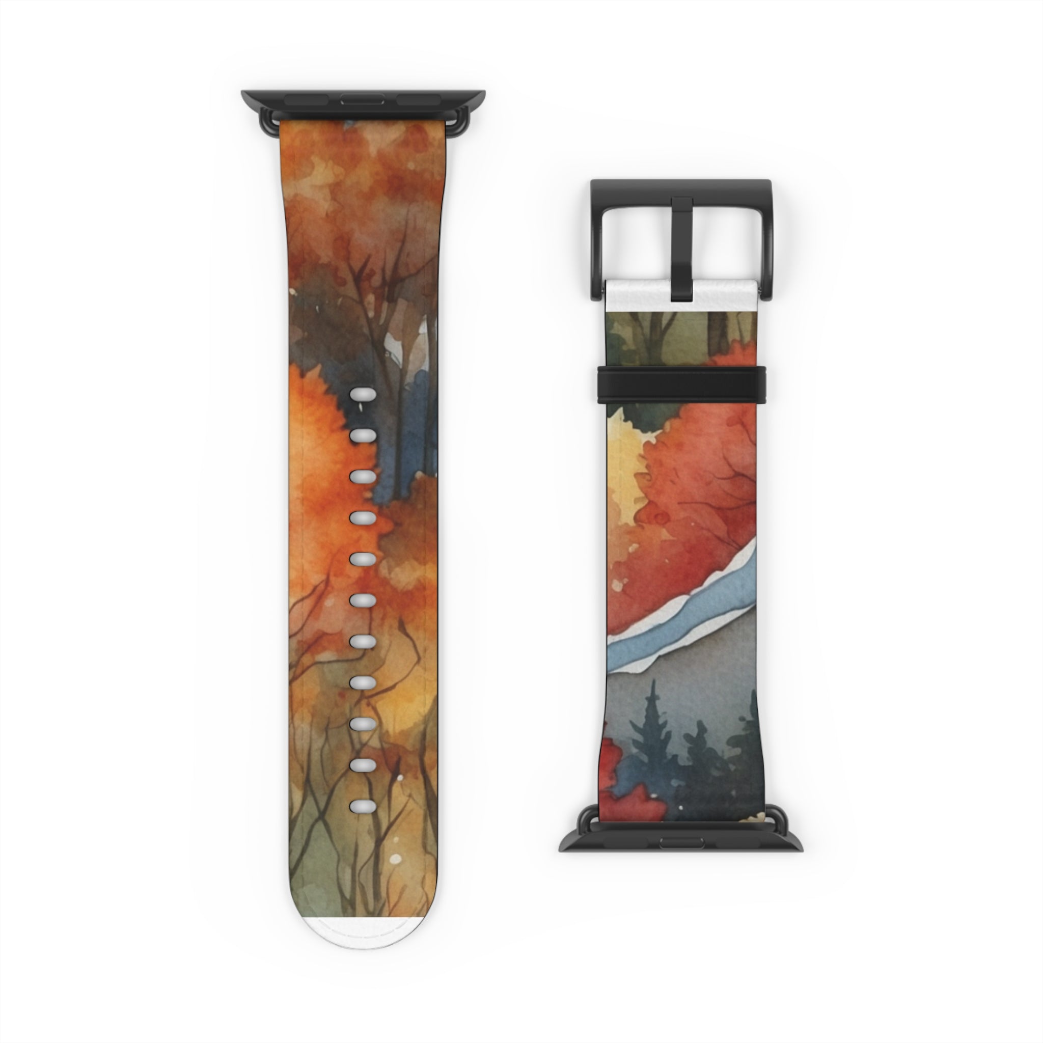 Snowcapped Ember Mountains - Watch Band