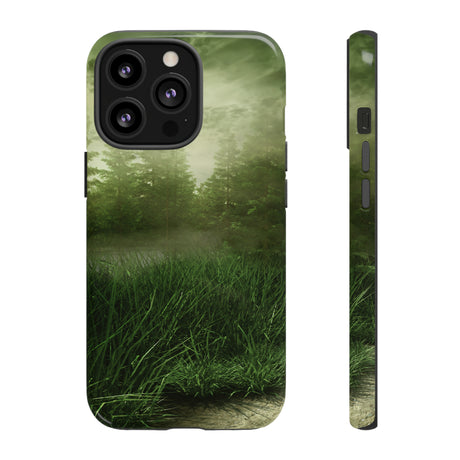 Foggy Green Landscape - Protective Phone Case