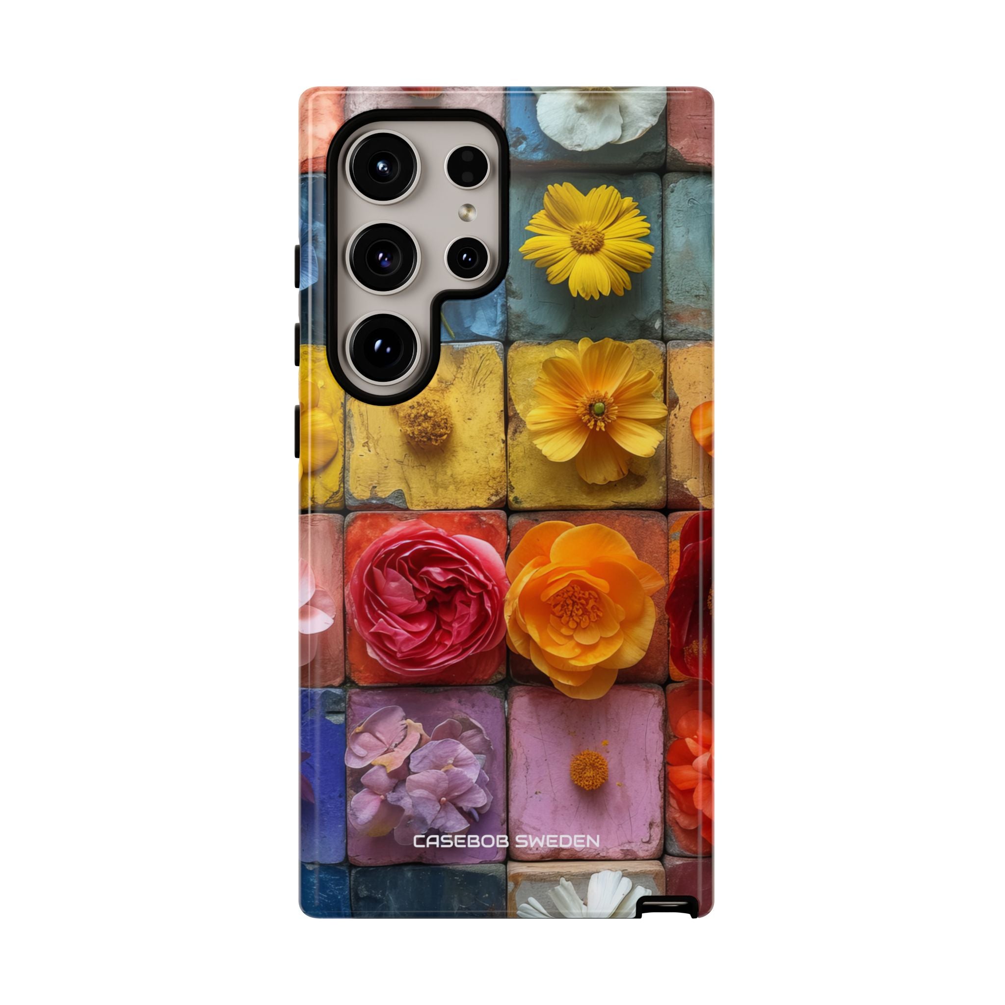 Vibrant Floral Tiles - Tough Samsung S24 Phone Case