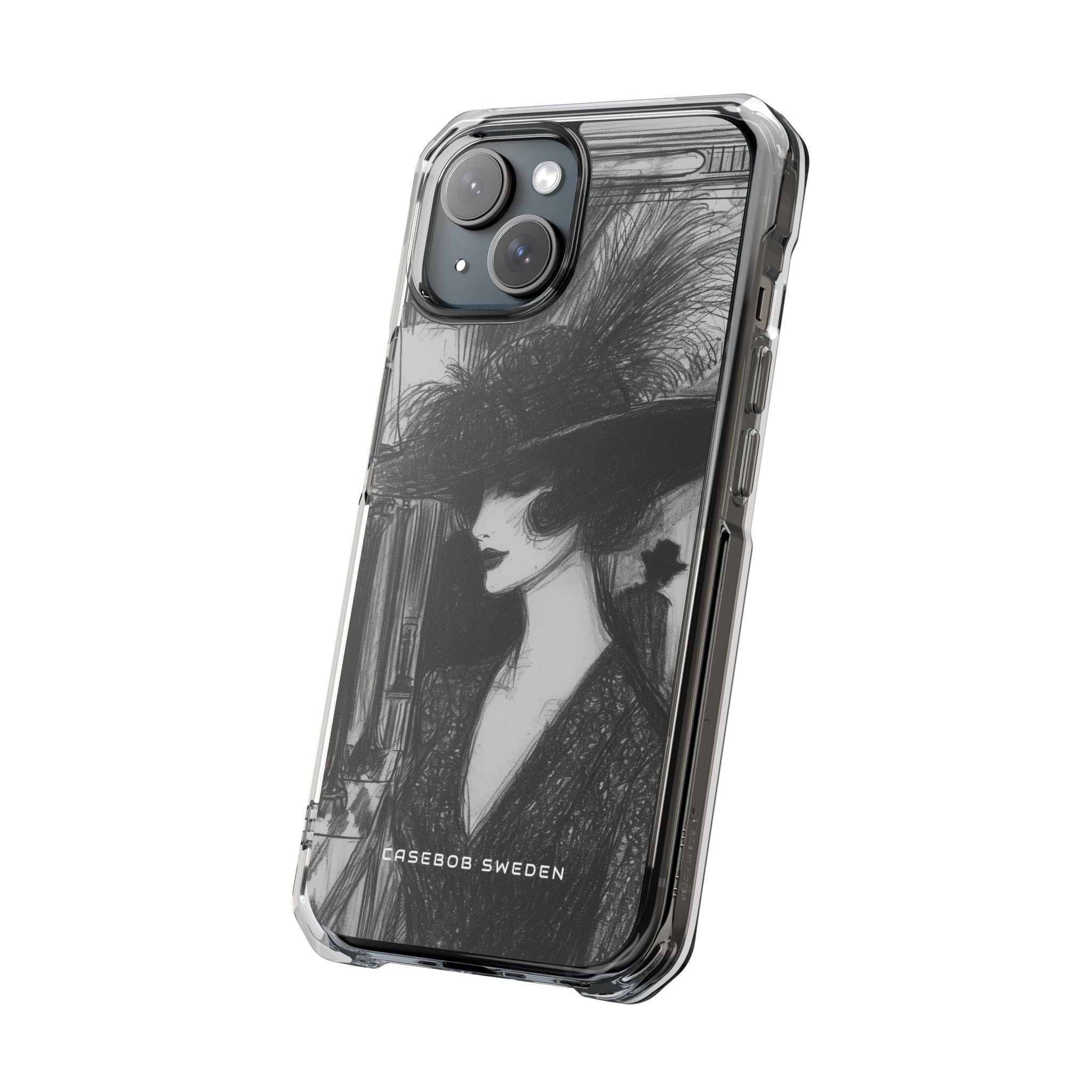 Timeless Elegance in Monochrome iPhone 15 - Clear Impact Phone Case