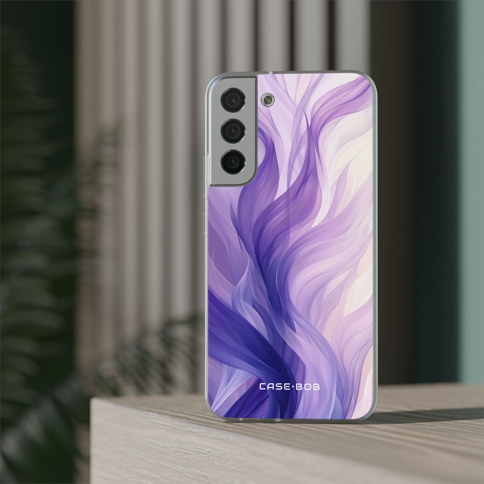 Purple Ribbon Waves Samsung S22 Plus Case - Soft