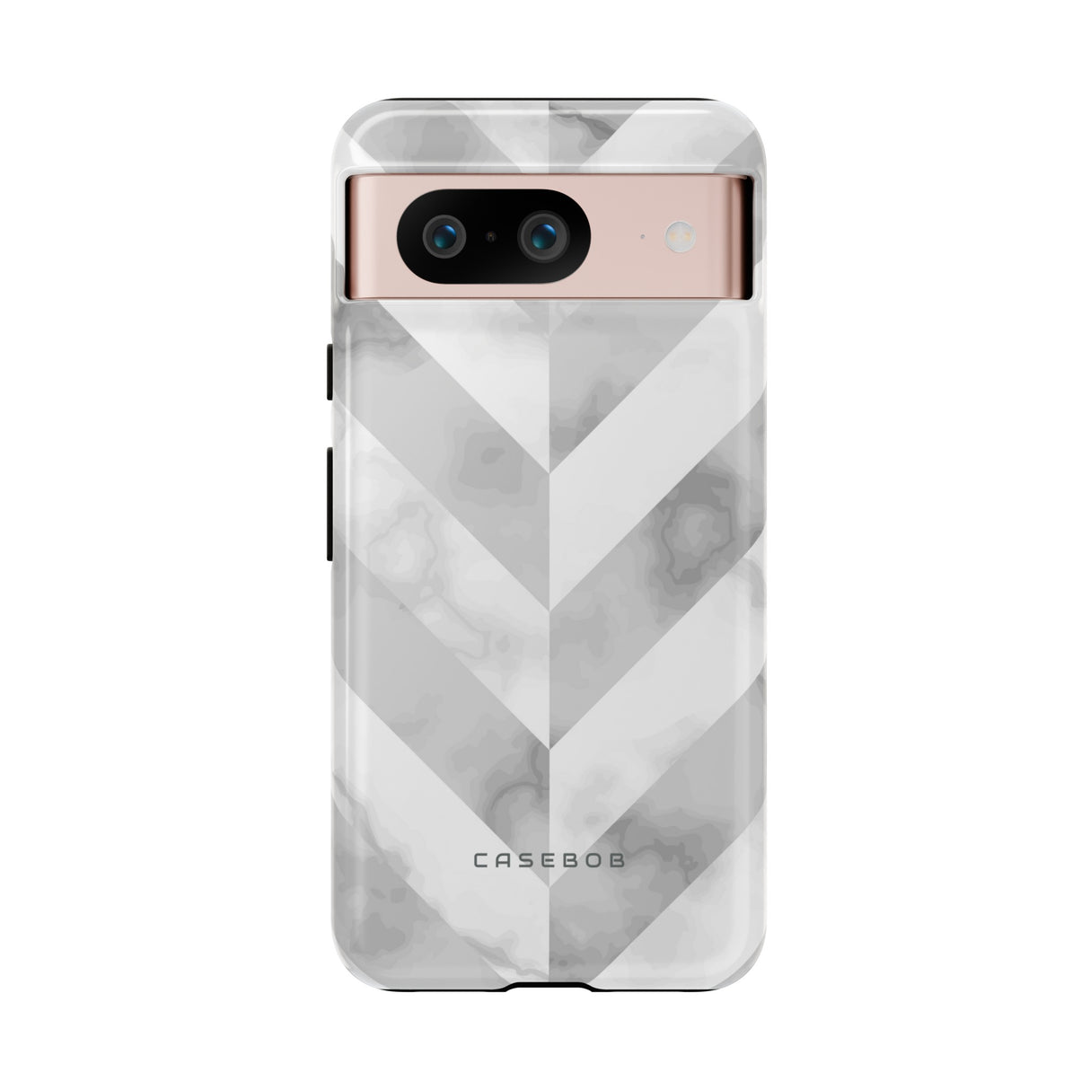 White Herringbone - Protective Phone Case