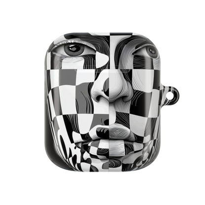 Mirrored Checkerboard Face - AirPods Case