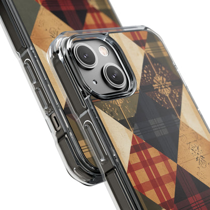 Rustic Geometric Patchwork Harmony iPhone 14 - Clear Impact Phone Case