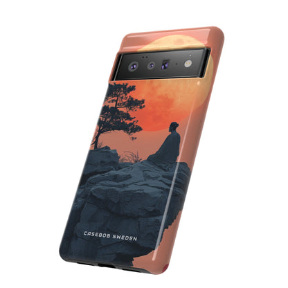 Zen Tranquility Under a Red Moon Google Pixel 6 - Tough Phone Case