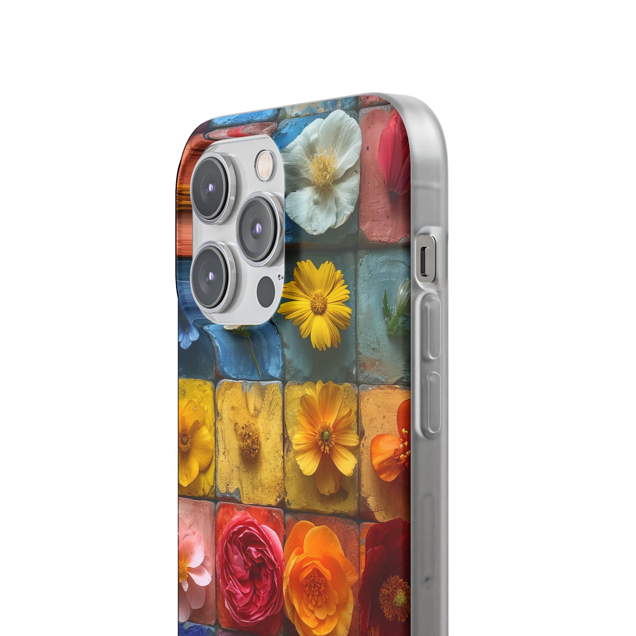 Vibrant Floral Tiles - Flexi iPhone 14 Phone Case