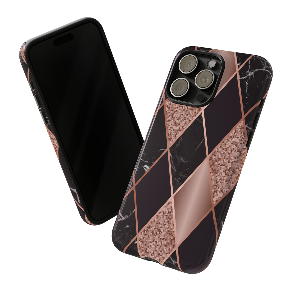 Pink Black Geometric - Protective Phone Case