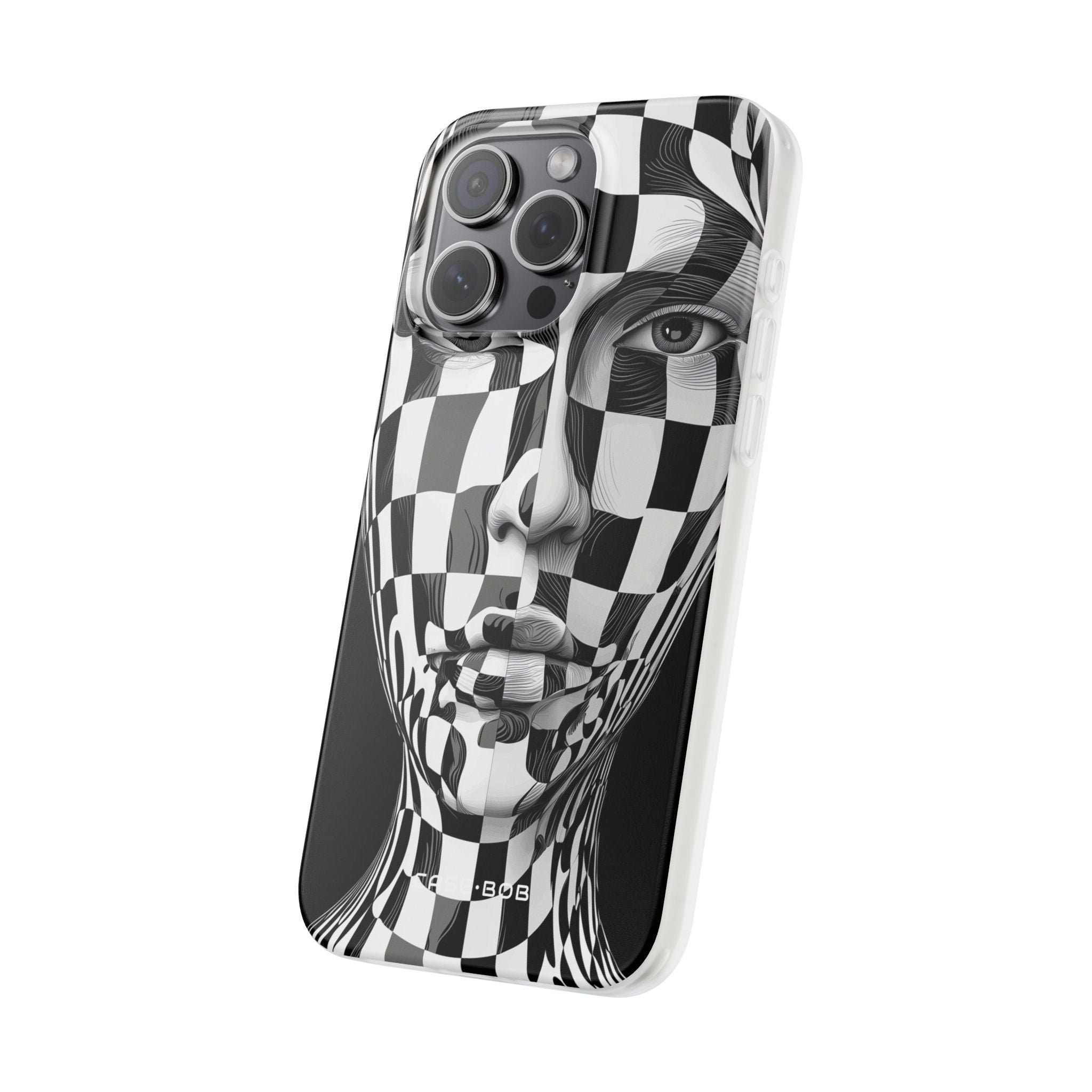 Checkered Face iPhone 15 Pro Max Case - Soft