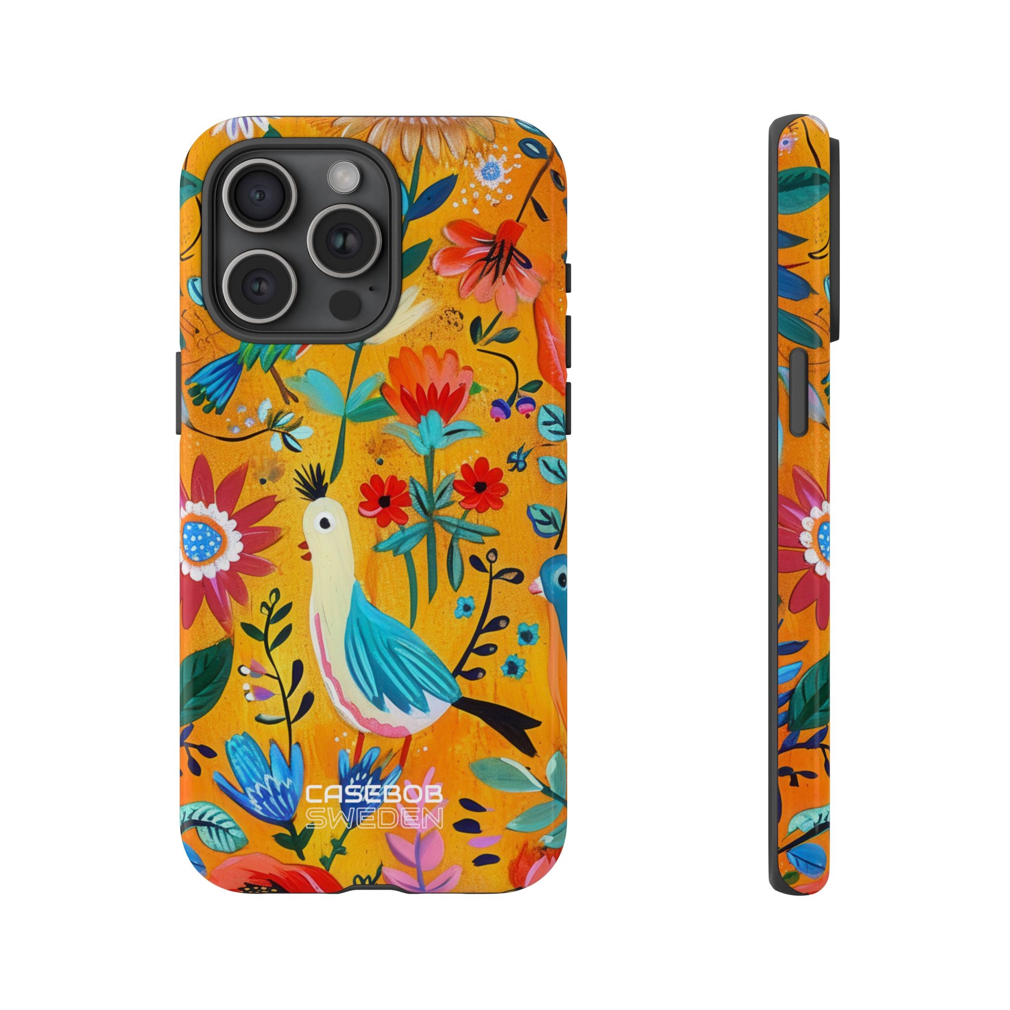 Whimsical Birds Garden iPhone 15 - Tough