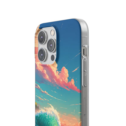 Turquoise Curl iPhone 14 Pro Max Case - Soft