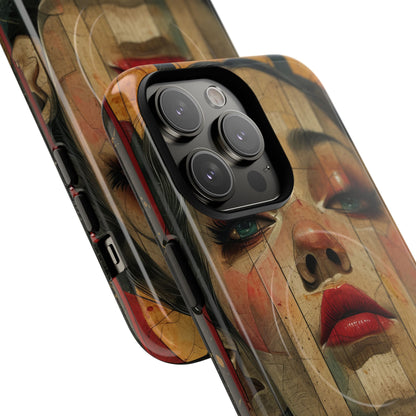 Bold Art Deco Portrait - Tough + MagSafe® iPhone 14 Phone Case