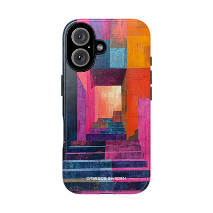 Pink Orange Geometry - Tough iPhone 16 Phone Case