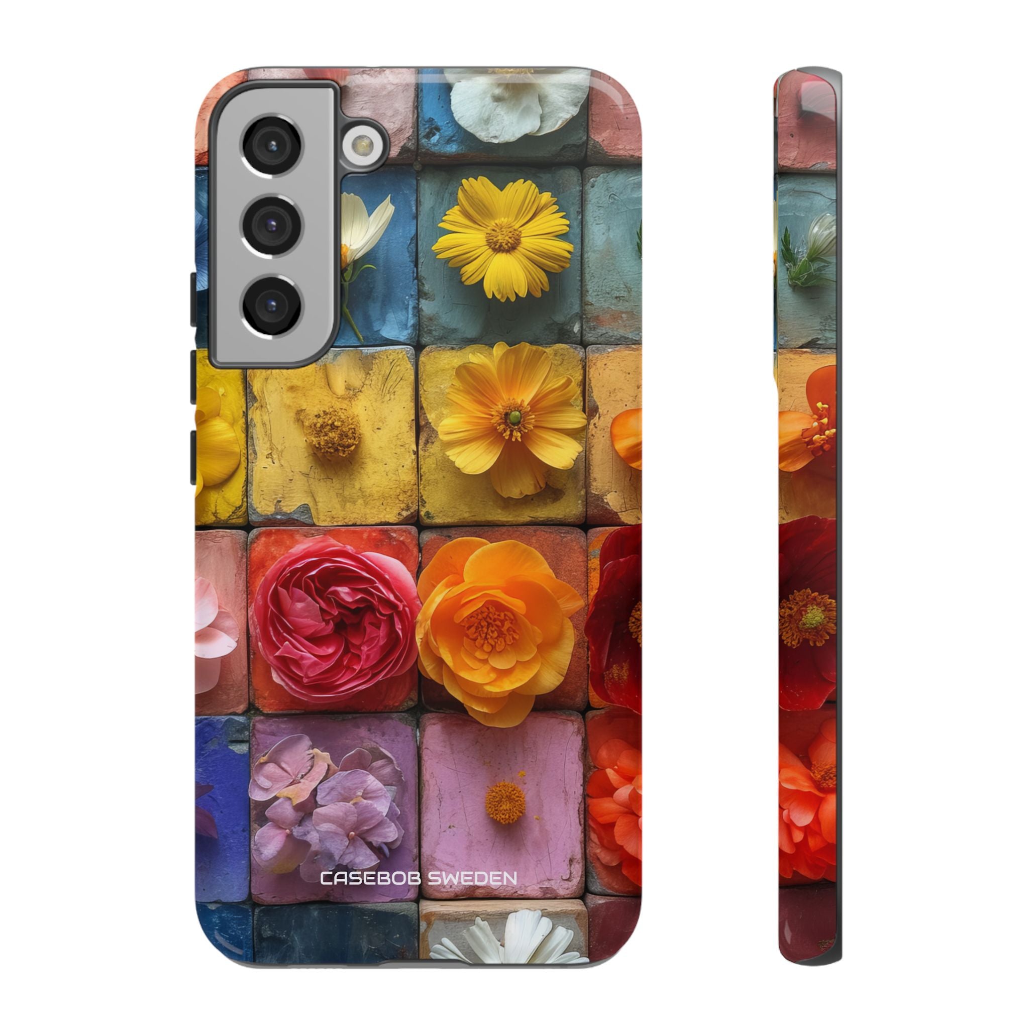 Vibrant Floral Tiles - Tough Samsung S22 Phone Case