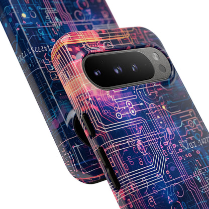 Neon Circuit Gradient Google Pixel 9 - Tough Phone Case