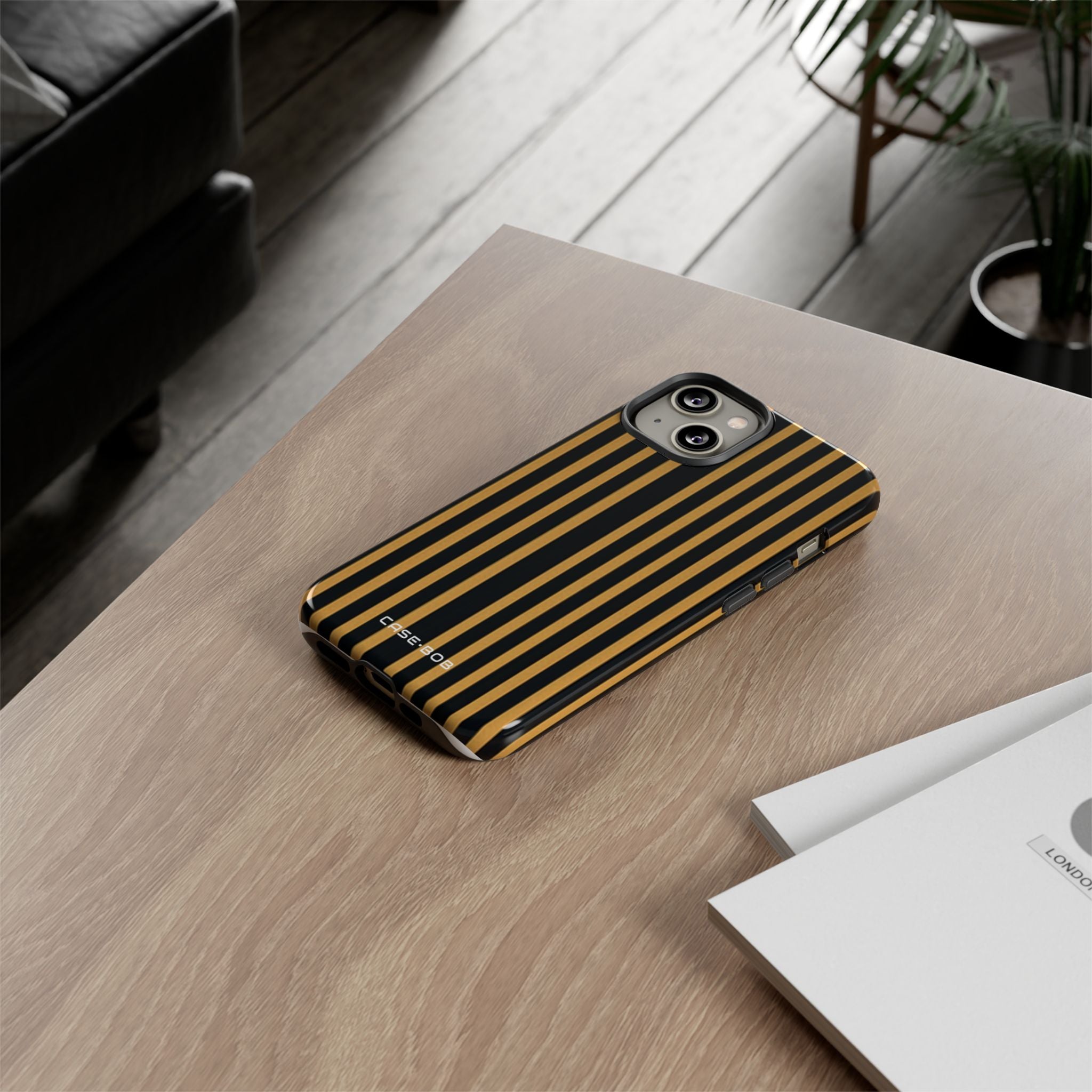 Golden Stripes iPhone 14 Case - Tough