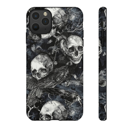 Skulls and Ravens Gothic - Protective Phone Case