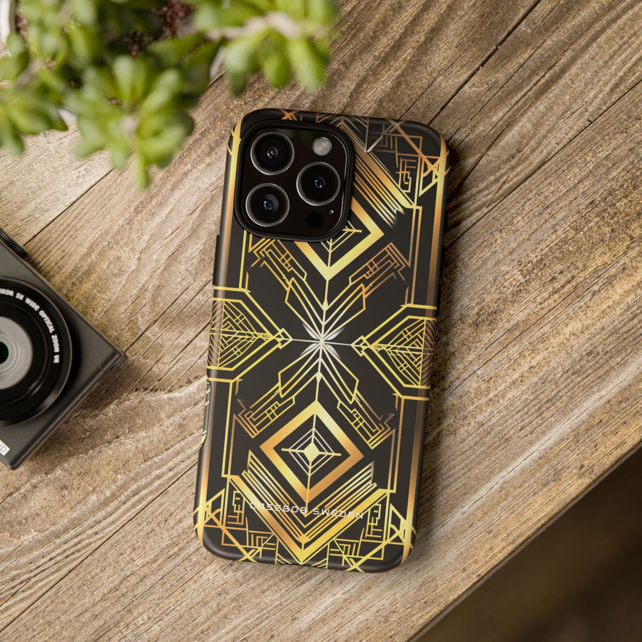 Golden Geometric Opulence iPhone 16 - Tough Phone Case