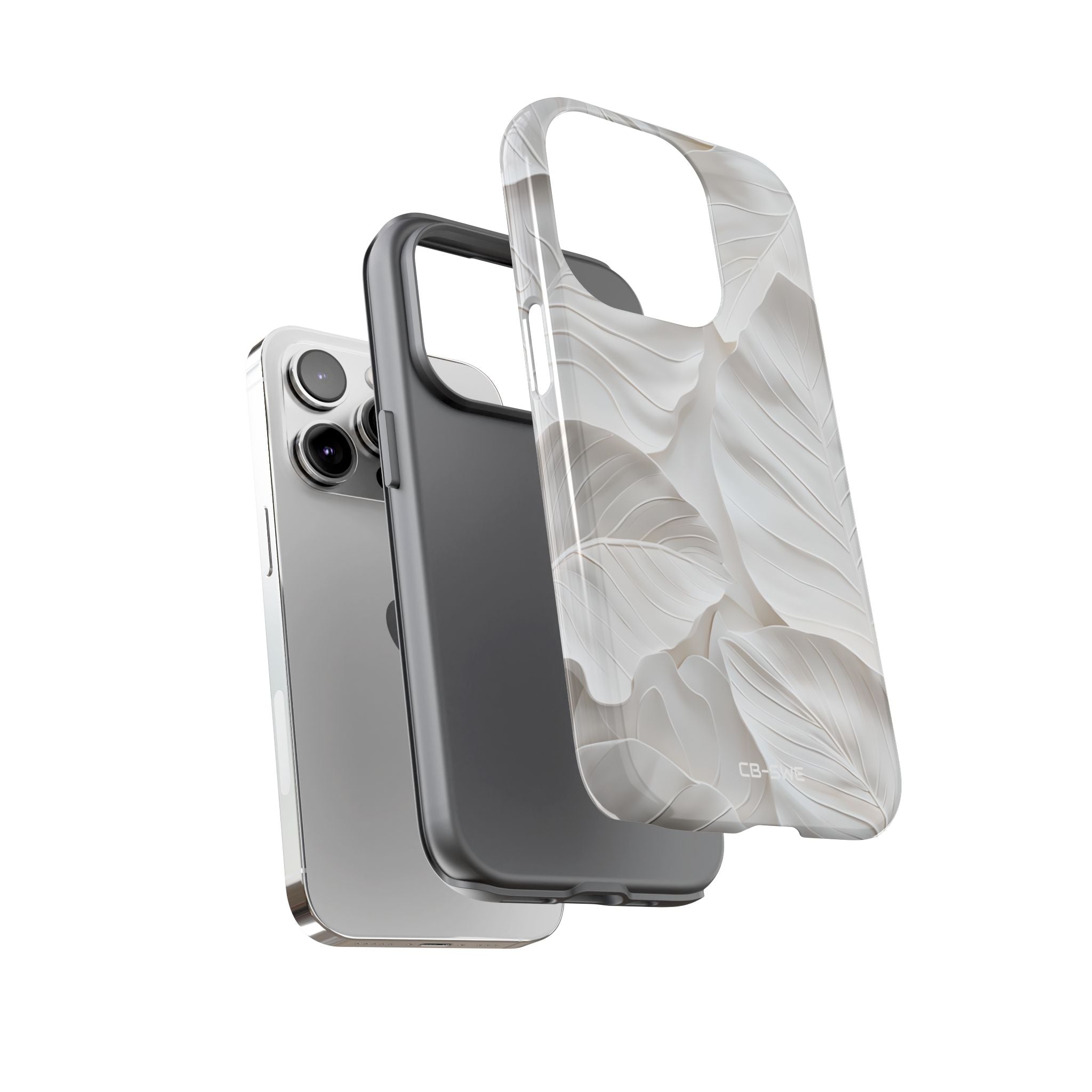 Elegant Leaf Relief - iPhone Case