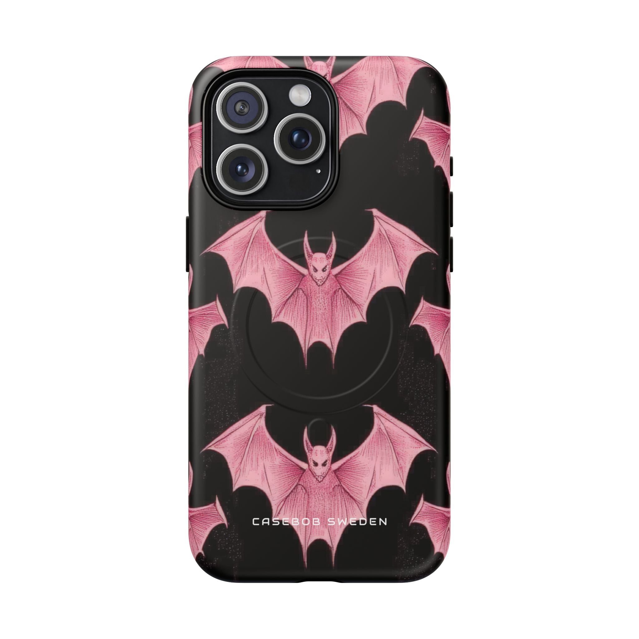 Gothic Pink Bats Aflame iPhone 15 | Tough+ Phone Case