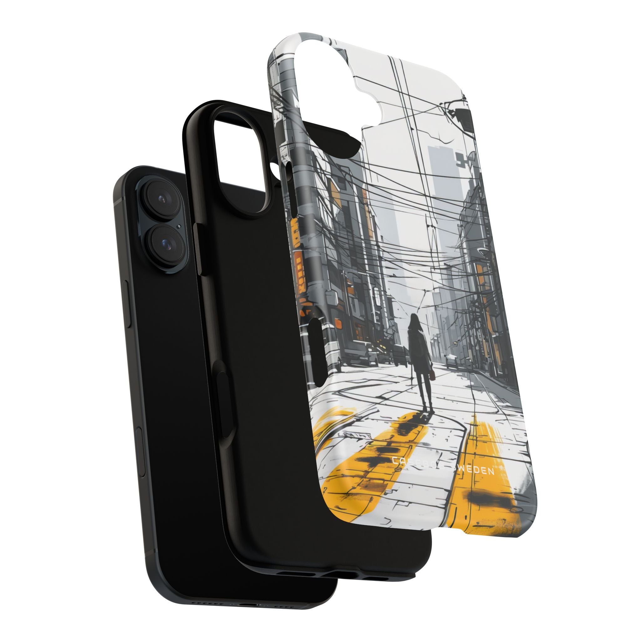 Urban Noir Streetscape iPhone 16 - Tough Phone Case