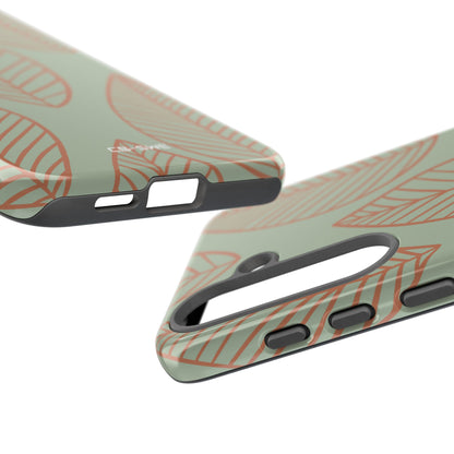 Mint and Orange Leaves - Samsung Case