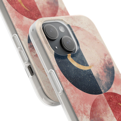 Golden Crescent Circles iPhone 15 Case - Soft