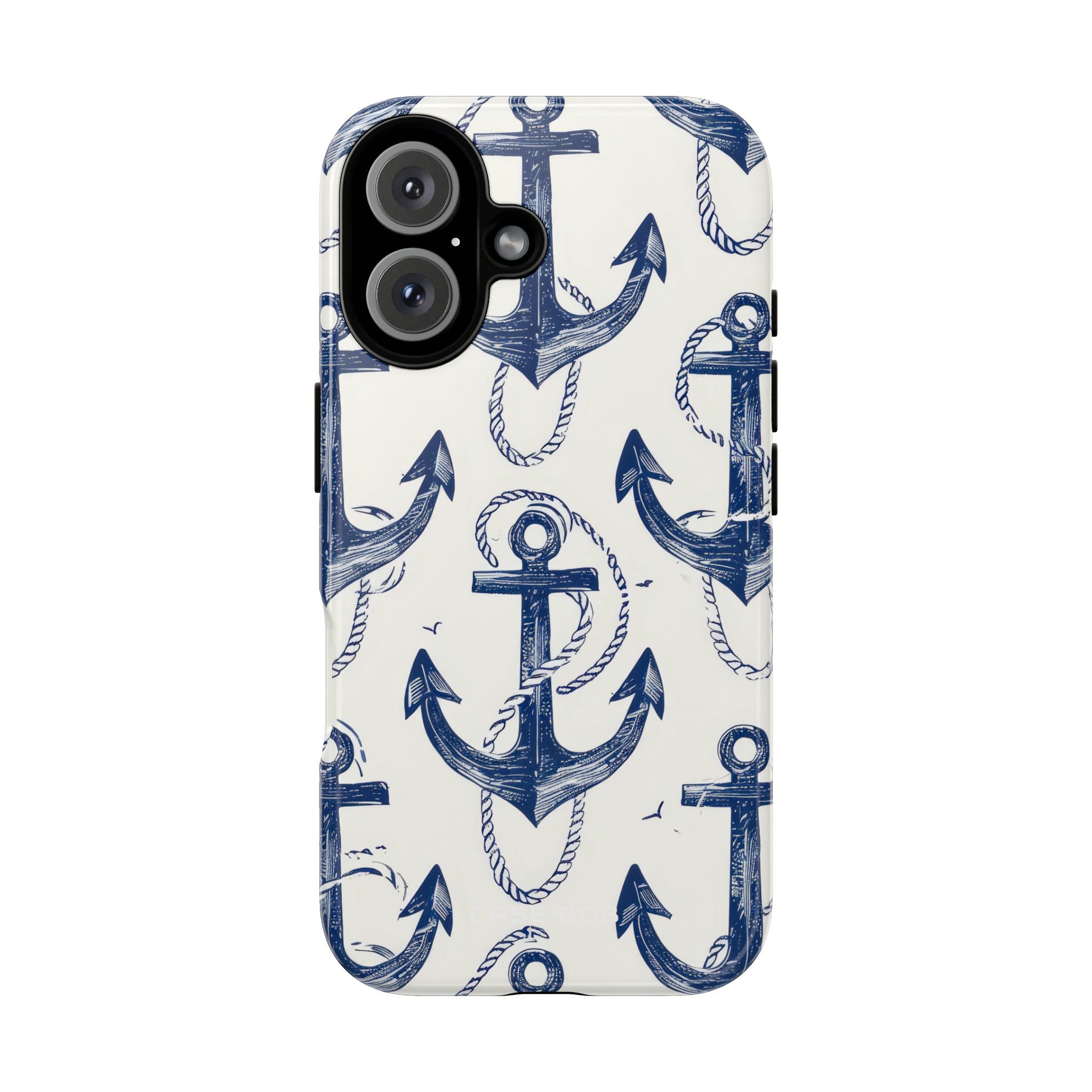Navy Anchor Loop iPhone 16 Plus Case - Tough
