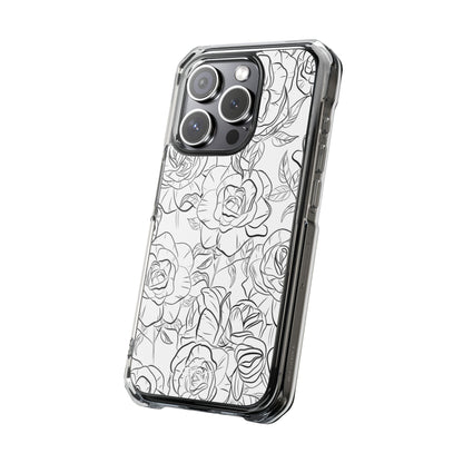 Intricate Rose Sketches iPhone Case - Impact