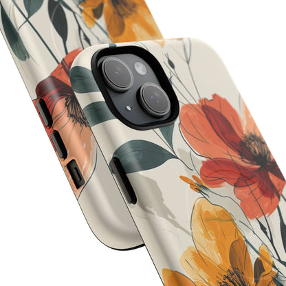 Elegant Floral Harmony iPhone 15 | Tough+ Phone Case