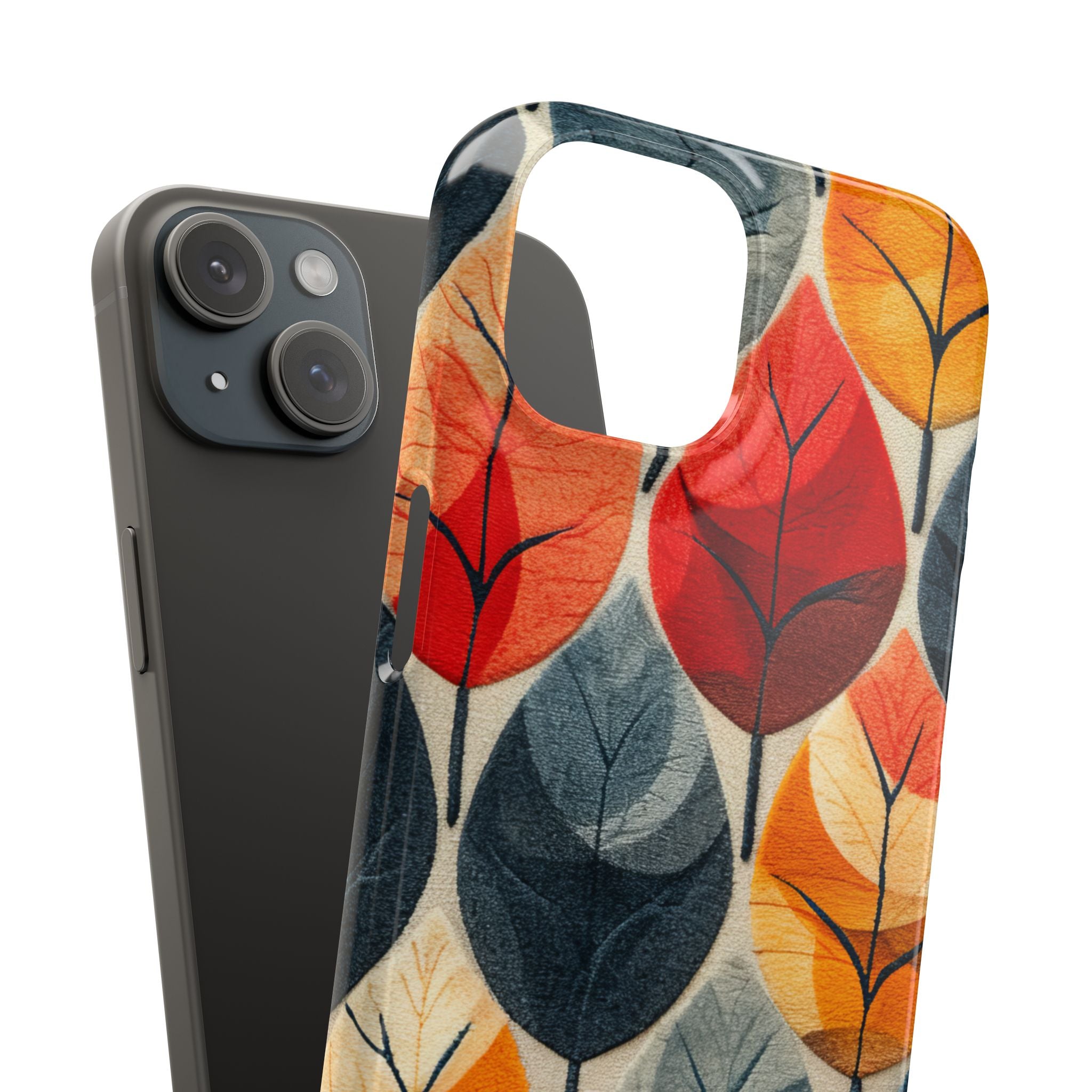 Autumn Leaf Design - Slim iPhone 15 Phone Case