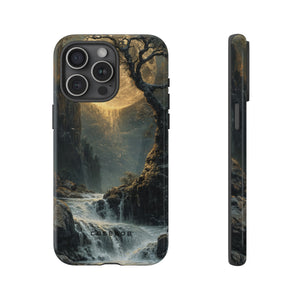 Moonlit Waterfall Silence - Protective Phone Case