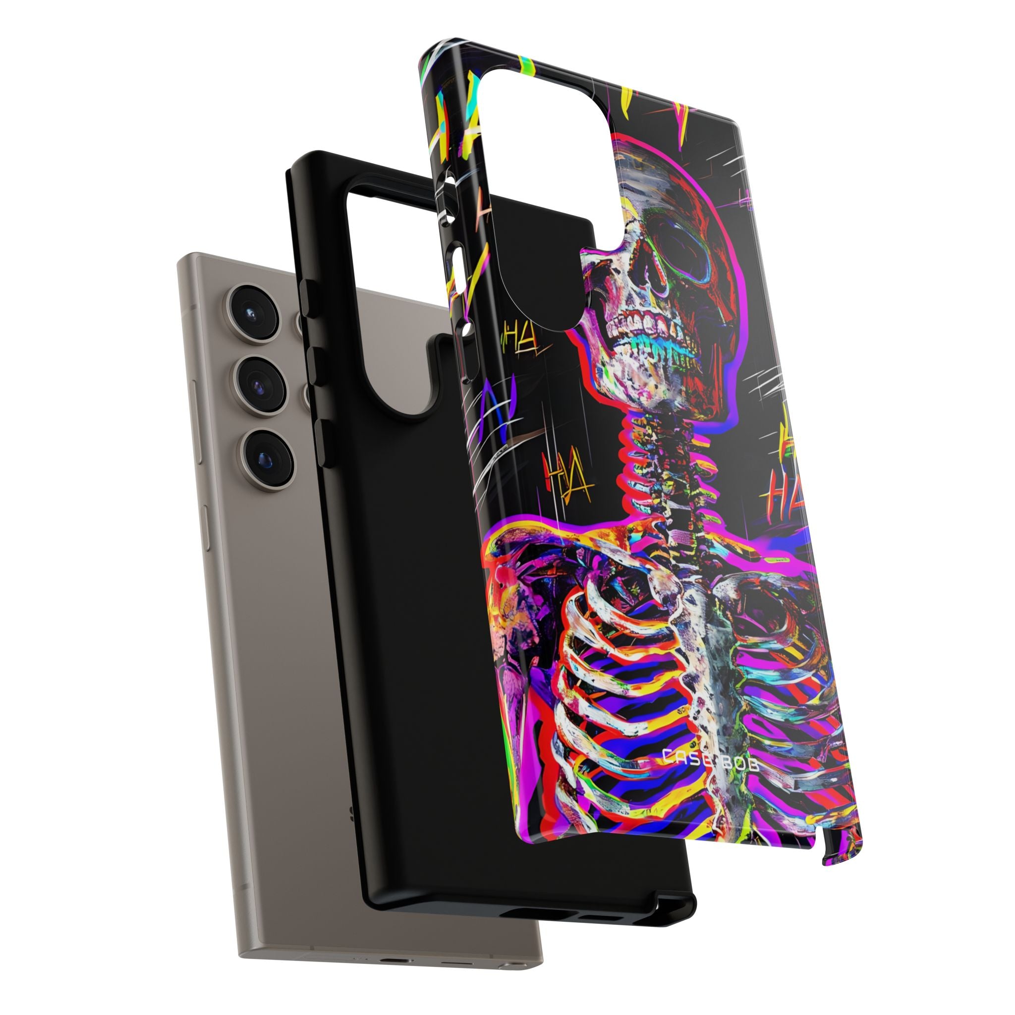 Neon Skeleton Laugh Samsung S24 Ultra Case - Tough