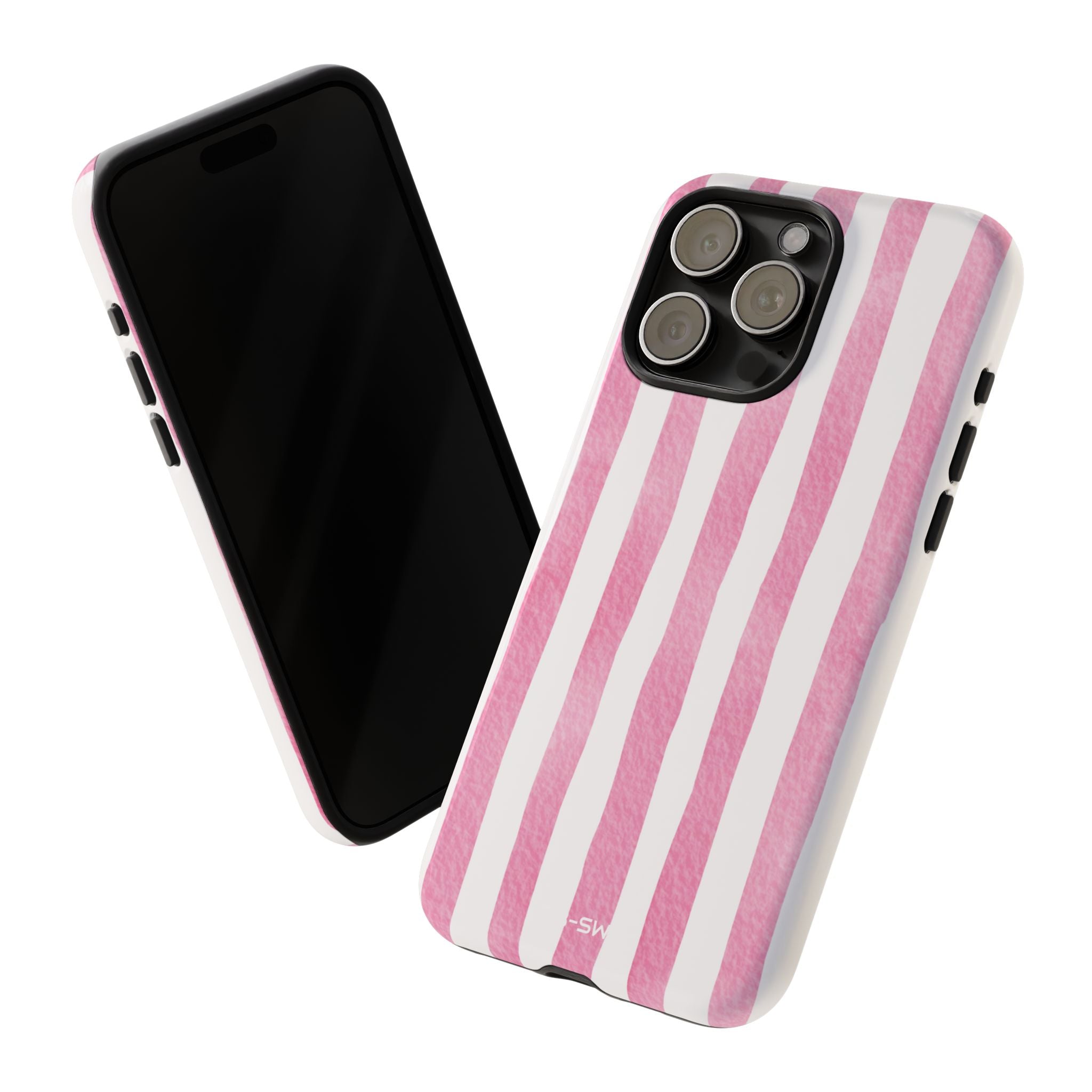 Pink Watercolor Stripes - iPhone Case