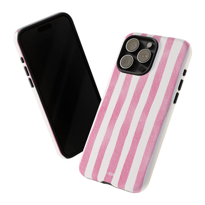 Pink Watercolor Stripes - iPhone Case