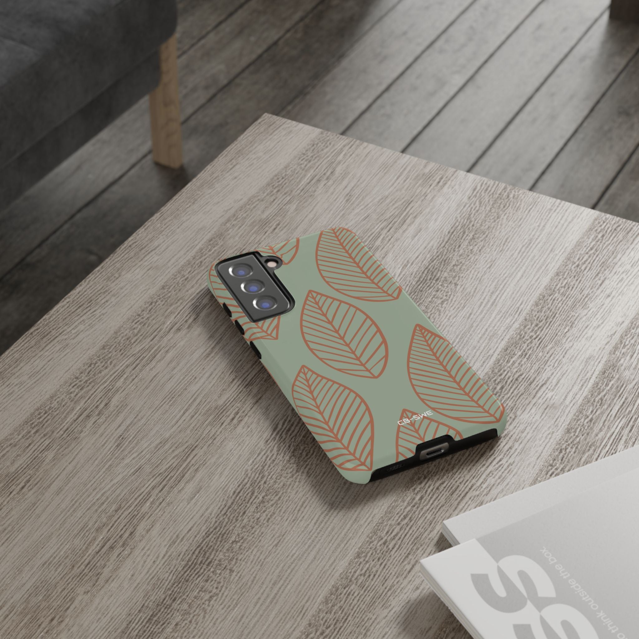 Mint and Orange Leaves - Samsung Case