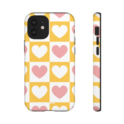 Heart Grid Harmony - iPhone Case