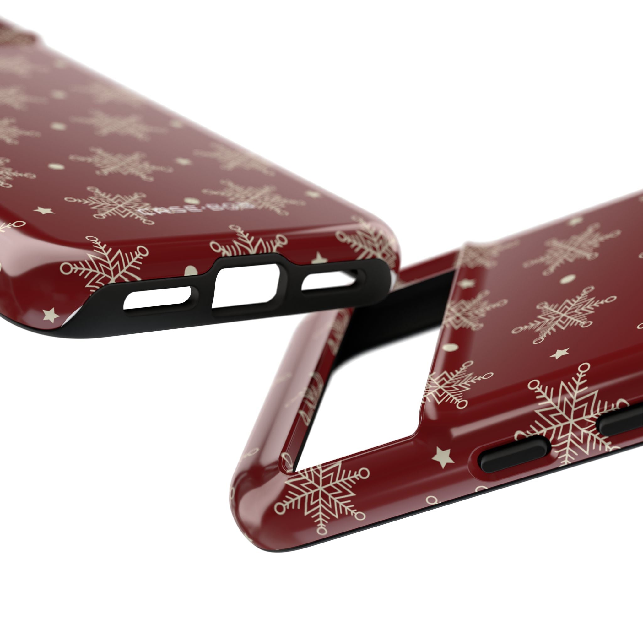 Cream Snowflake Crimson Google Pixel 8 Case - Tough
